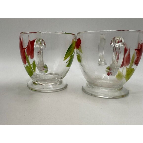 Vintage Bartlett Collins Cream & Sugar Red Tulips Gay Fad 50s Vintage - Picture 2 of 7